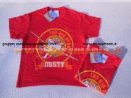 T-SHIRT MAGLIA PLANES MANICA CORTA  , COLOR ROSSA DISNEY PLANES THE BIG BOSS DUSTY