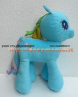 PELUCHE MY LITTLE PONY Rainbow Dash PELUCHE MIO MINI PONI AZZURRO RAINBOW DASH ORIGINALE DI CIRCA 45 CM