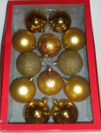 CONFEZIONE PALLINE PER ALBERO DI NATALE COLOR ORO SET DA 12 PALLINI COD 66 A