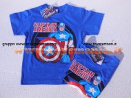 T-SHIRT MAGLIA CAPITAN AMERICA  MANICA CORTA NUOVO MODELLO DI COLOR BLU  CAPTAIN AMERICA AVENGERS