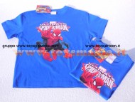 T-SHIRT MAGLIA SPIDERMAN  MANICA CORTA NUOVO MODELLO DI COLOR BLU SPIDERMAN MARVEL