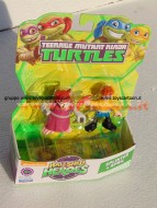 HALF-SHELL HEROES ,COPPIA TARTARUGHE NINJA ARTICOLATE , DA 6CM , FORMATA DA SPLINTER E APRIL COD. 96100 DI GIOCHI PREZIOSI