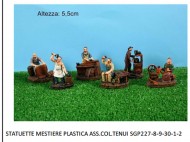 STATUINE PRESEPE OFFERTA ASSORTIMENTO MESTIERI 5,5 CM ASSORTIMENTO 6 PEZZI  VERSIONE ECONOMICA COLORI TENUI  COD 9174   ADATTO A CHI REALIZZA PRESEPI ANCHE DA RIVENDERE 8033113179174