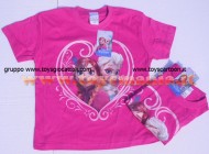 T-SHIRT FROZEN MANICA CORTA NUOVO MODELLO ,  MAGLIA COLOR FUCSIA  FROZEN DISNEY  