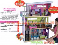 !!!! GIOCHI PREZIOSI !!!! NOVITA' CASA DELLE BAMBOLE GIGANTE IN LEGNO ALTEZZA CM 120 E LUCI A PILA   COD HDG 65382