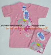 T-SHIRT MAGLIA ROSA DI PEPPA PIG  VAREI TAGLIE 1-2 , 3-4 ,5-6 ,7-8 ANNI 