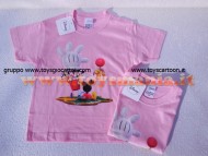 T-SHIRT MANICA CORTA CLUB HOUSE DI TOPOLINO , MAGLIA ROSA CON STAMPA CASA TOPOLINO