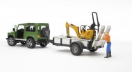 !!!! New !!! Bruder Land Rover Defender con rimorchio JCB Micro escavatore con personaggi ,omini [ cod 02593 ]