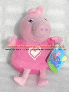 !!!! Peluche Peppa Pig !!!! PUPAZZO PELUCHE PEPPA PIG PERSONAGGIO PEPPA PIG CON PIGIAMA CUORE ALTEZZA CIRCA  33 CM toys , BRINQUEDOS ,JUGUETES , JOUETS , giocattoli !!PEPPA PIG