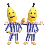 PELUCHE CARTONE ANIMATO BANANA IN PIGIAMA OFFERTA 2 PEZZI PERSONAGGIO B1E B2  BABANAS IN PYJAMAS PERSONAGGIO B1 E B2 CM CIRCA 18