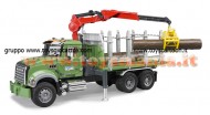 Bruder  02824 MACK Granite trasporto 3 tronchi con gru [cod 02824 ]