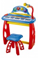 Bontempi MK 3440.2 - Tastiera a 31 Tasti con Microfono, Gambe di Supporto e Sgabello