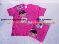 T-SHIRT MAGLIA DOTTORESSA PELUCHE MANICA CORTA NUOVO MODELLO , COLOR FUCSIA DISNEY LA DOTTORESSA 