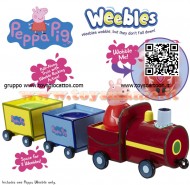 Peppa Pig Weebles il treno gertrude traballante del nonno Pull-Along train con Weeble Peppa personaggio cod ch 05119