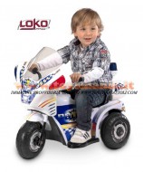 Moto a batteria della polizia, tribike police batteria 6v velocità km2 cod 99079 (adatto a bambini 1-2 anni)