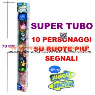 SUPER TUBO 10 PERSONAGGI SU RUOTA IN GIRO PER LA GIUNGLA DISNEY JUNGLE JUNCTION 