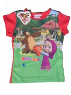 MASHA E ORSO Maglietta T-SHIRT bambina 6 anni art.st13 rosso