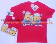 T-SHIRT CON STAMPA MINIONS MANICA CORTA NUOVO MODELLO , MAGLIA CATTIVISSIMO ME COLOR ROSSO