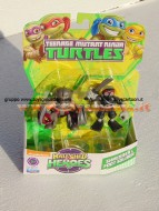 HALF-SHELL HEROES ,COPPIA TARTARUGHE NINJA ARTICOLATE DA 6CM FORMATA DA SHREDDER E FOOT SOLDIER COD. 96100/96200 DI GIOCHI PREZIOSI