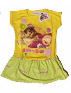 MASHA E ORSO Maglia - MAGLIETTA - T-SHIRT Vestito con balza bambina 7 anni art.VM09 Giallo