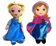 COPPIA 2 PELUCHE 30cm ANNA e ELSA da FROZEN REGNO GHIACCIO Originali DISNEY