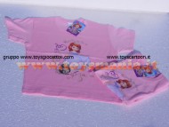 T-SHIRT MANICA CORTA CON PRINCIPESSA SOFIA DISNEY , MAGLIA ROSA CON STAMPA PRICESS SOFIA