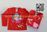 T-shirt Peppa Pig la fatina del dentino- Manica lunga colore rosso 