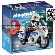 PLAYMOBIL 5185 MOTOCICLETTA POLIZIA CON LUCI INTERMITTENTI