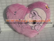 !!!! Cuore Peluche !!! CUORE PUPAZZO IN PELUCHE OTTIMO REGALO PER OGNI EVENTO COLORE VIOLA TENUE CON ORSACCHIOTTO E SCRITTA FOR YOU CIRCA 40 CM