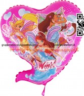 !!! GRABO PALLONI !!!! WINX CON TUTTI I PERSONAGGI A FORMA DI CUORE PALLONE SGONFIO GONFIABILE A ELIO 