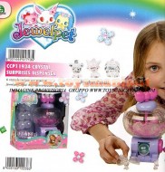 Nuovi Jewelpet Cristal !!CRYSTAL SURPRISES DISPENSER !!! Dispenser con 6 capsule incluse con preziosi Jewelpet Cristal da indossare come gioielli !! cod. 11934