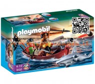 PLAYMOBIL 5137 BARCA DEI PIRATI CON REMI E PESCE MARTELLO 