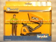 Bruder bworld JCB Dumpster HTD-5 con figura omino ,  cariola con cingoli , personaggio camicia verde ,altri modelli con lo stesso codice [ cod 62004 ]