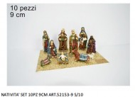 STATUINE PRESEPE NATIVITA' SET COMPLETO DA 10 PEZZI PERSONAGGI 9 CM ADDOBBO PRESEPE NATALE ADATTO A CHI REALIZZA PRESEPI ANCHE DA RIVENDERE 8008