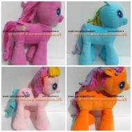 PELUCHE MY LITTLE PONY SET 4 PELUCHE RAINBOW DASH , Pinkie Pie , TOOLA ROOLA SCOOTALOO MIO MINI PONI CM 48 CIRCA (MISURA 5)