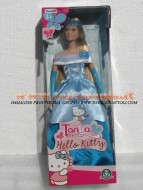 NOVITA'GIOCHI PREZIOSI  MIA TANYA HELLO KITTY PRINCIPESSA CON VESTITO COLOR AZZURRO ! FASHION DALL 27 CM COD.18394