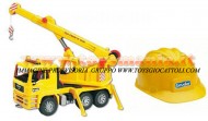 Bruder limited edition camion MAN TGA con Gru 02754 + Bruder elmetto , casco da lavoro cod 10200 , 01973