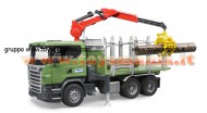 Bruder  03524 Scania R-Series trasporto 3 tronchi con gru	[ cod 03524 ]	