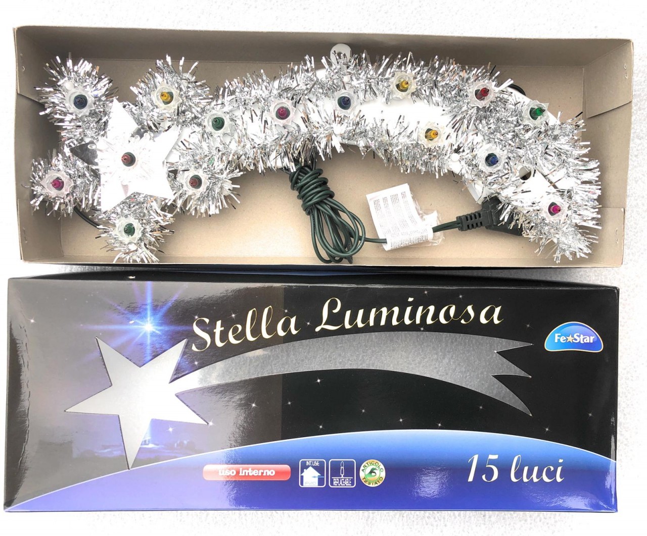Stella Di Natale Luminosa.Cometa Luminosa Stella Di Natale Con Luci Vari Colori Colore Argento Cod1357 Toys Mania Giocattoli