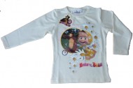 MASHA E ORSO Maglia - MAGLIETTA - T-SHIRT bambina 5 anni maniche lunghe beige