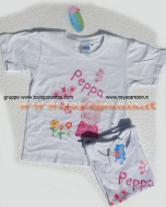 T-SHIRT MAGLIA BIANCA DI PEPPA PIG CON LE FARFALLE VAREI TAGLIE 1-2 , 3-4 ,5-6 ,7-8 , 10  ANNI SE FOSSE NON DISPONIBILE IL MODELLO CONTATTARCI AL 347 2436446