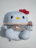 PELUCHE DI STOFFA MORBIDA DI HELLO KITTY CON FIORELLINO ROSSO E MAGLIETTA GRIGIA CON STAMPA !!