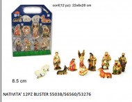 Natività formata da 12 pezzi in blister - PER PRESEPE PER RIFINIRE O RIVENDERE VERSIONE ECONOMICA OFFERTA SET COMPLETO 12 PEZZI ALTEZZA 8.5 CM CIRCA 8027501279157