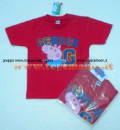 !!!t shirt peppa pig !!!! MAGLIETTA DI PEPPA PIG GEORGE  DI COLORE ROSSA  , T-SHIRT DI PEPPA PIG GEORGE DI COLOR ROSSA , COD 9434B