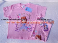 T-SHIRT MANICA CORTA CON PRINCIPESSA SOFIA , MAGLIA ROSA CON STAMPA PRINCIPESSA SOFIA DISNEY