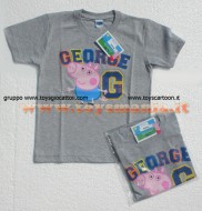 !!!t shirt peppa pig !!!! MAGLIETTA DI PEPPA PIG GEORGE  DI COLORE grigio  , T-SHIRT DI PEPPA PIG GEORGE DI COLOR GRIGIO , COD 9434B