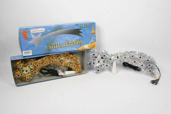 Stella Luminosa Di Natale.Due Esse Cometa Luminosa Stella Di Natale Con Luci Vari Colori Colore Oro Cod1364 Toys Mania Giocattoli