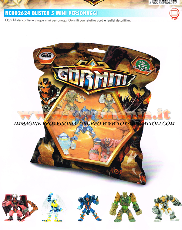 NOVITA GORMITI 2012 NEW BLISTER 5 PEZZI MINI PERSONAGGI OFFERTA