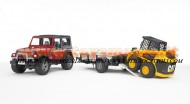 Bruder giocattolo  Jeep Wrangler Unlimited con rimorchio e carrello con bobcat CAT  [ cod 02924 ]FUORI PRODUZIONE	