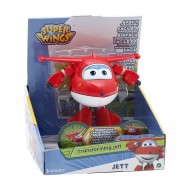 NEW SUPER WINGS Jett, Aereo Robot Personaggio Trasformabile Articolato, Alto 12 Cm  GIOCATTOLO ORIGINALE TOYS